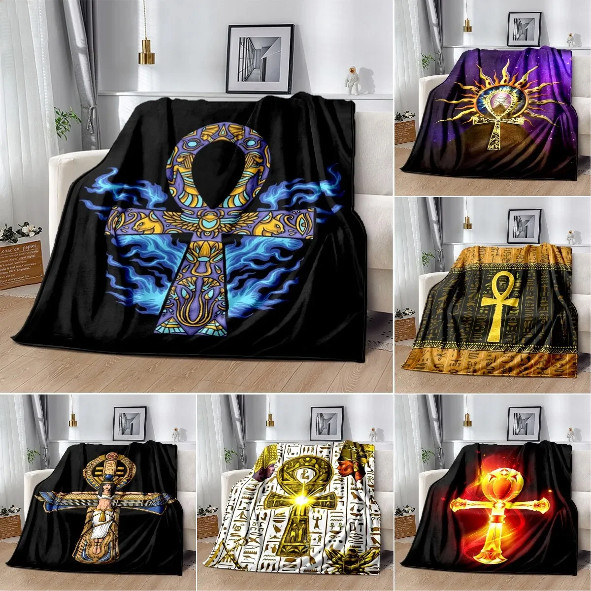 Home Textiles Egypt - Egypt Blanket Cross Flannel Throw Blanket