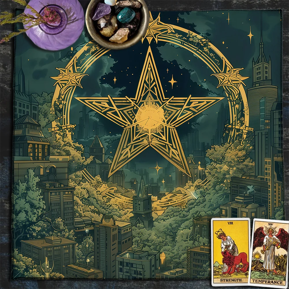 Home Textiles City - The Pentagram City Tarot Card Tablecloth