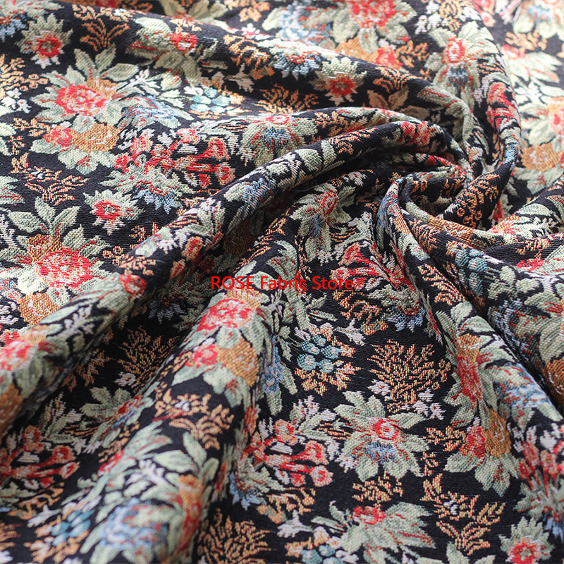 Home Textiles Importers In Usa - 1 meter Retro Embossed Flowers Jacquard