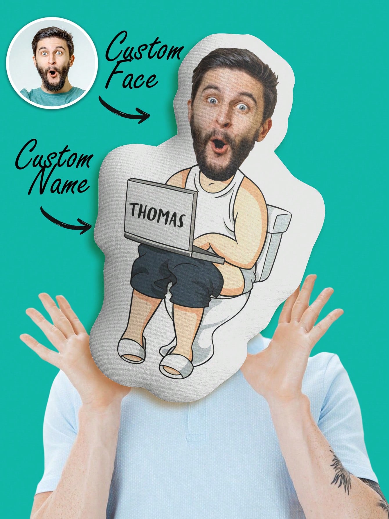 Home Textiles & Furnishings - Custom Funny Ugly Face Pillow Personalized