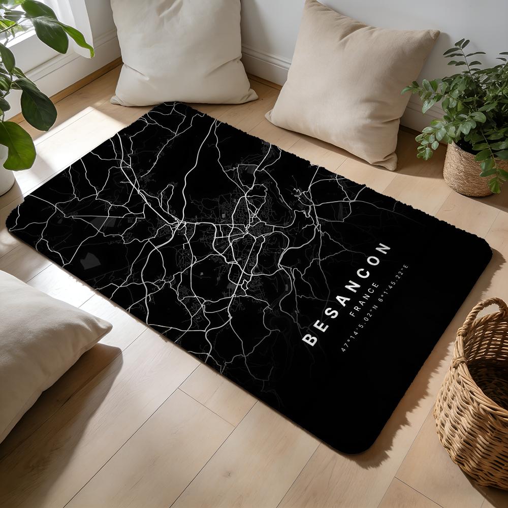 Black Classic City Map Floor M - Home Textiles City ulasan dan harga