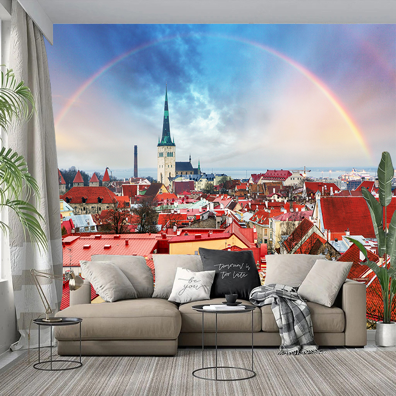 Custom 3D Mural Wallpaper City - Home Textiles City ulasan dan harga