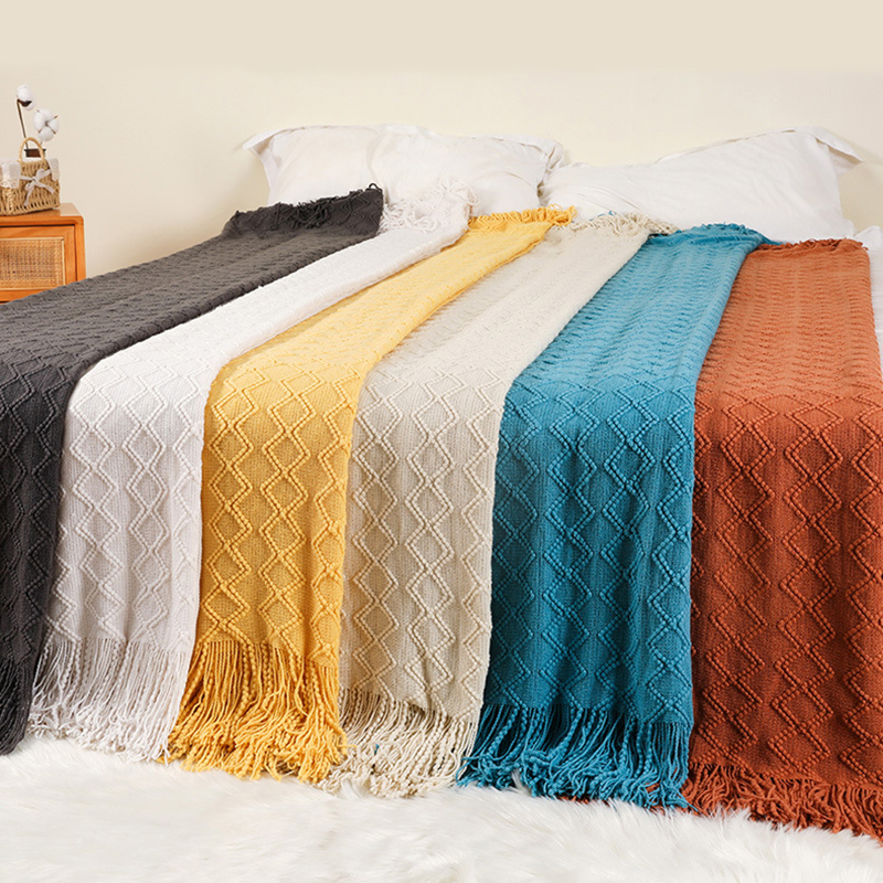Knit Blanket Grey Nordic Waffl - Home Textiles Europe ulasan dan harga