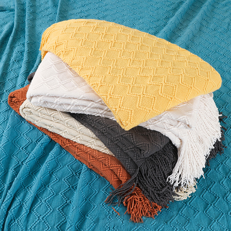 Knit Blanket Grey Nordic Waffl - Home Textiles Europe ulasan dan harga