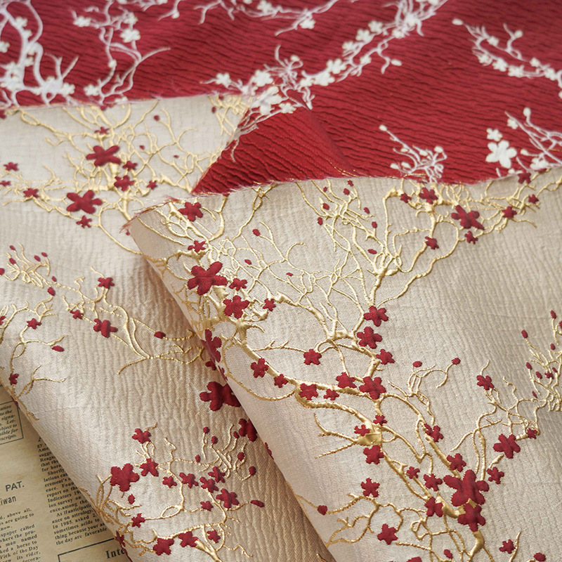 Luxury Red Plum Blossom Jacqua - Luxury Home Textiles Usa ulasan dan harga