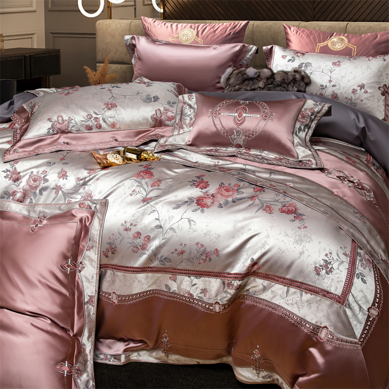 Chic Rose Flowers Jacquard Sat - Luxury Home Textiles Usa ulasan dan harga