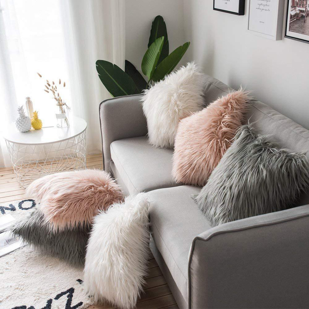Soft Long Fur Fluffy Sofa Pill - Luxury Home Textiles Usa ulasan dan harga