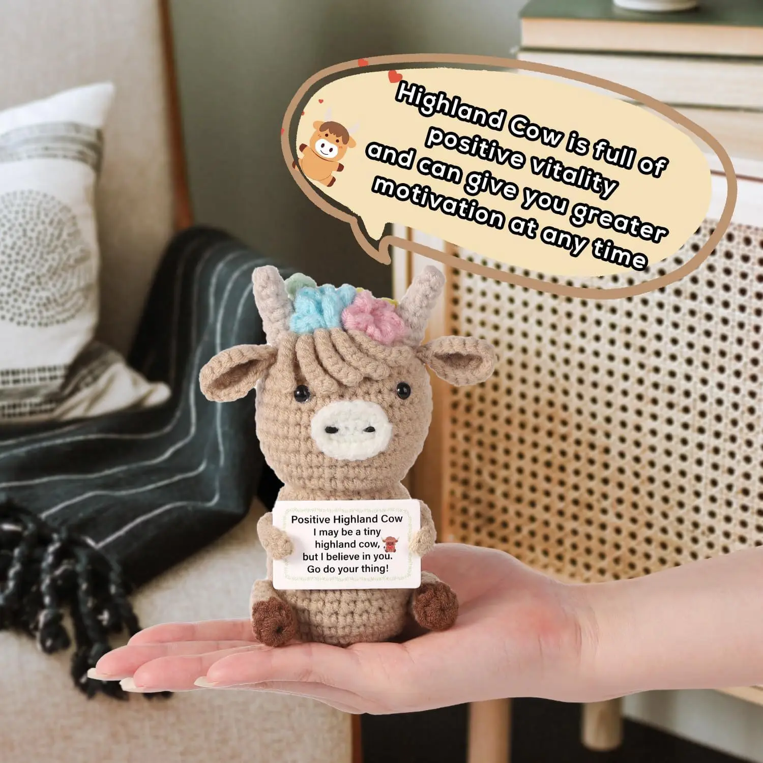Crochet Emotional Cow Doll Dec - Home Textiles Europe ulasan dan harga
