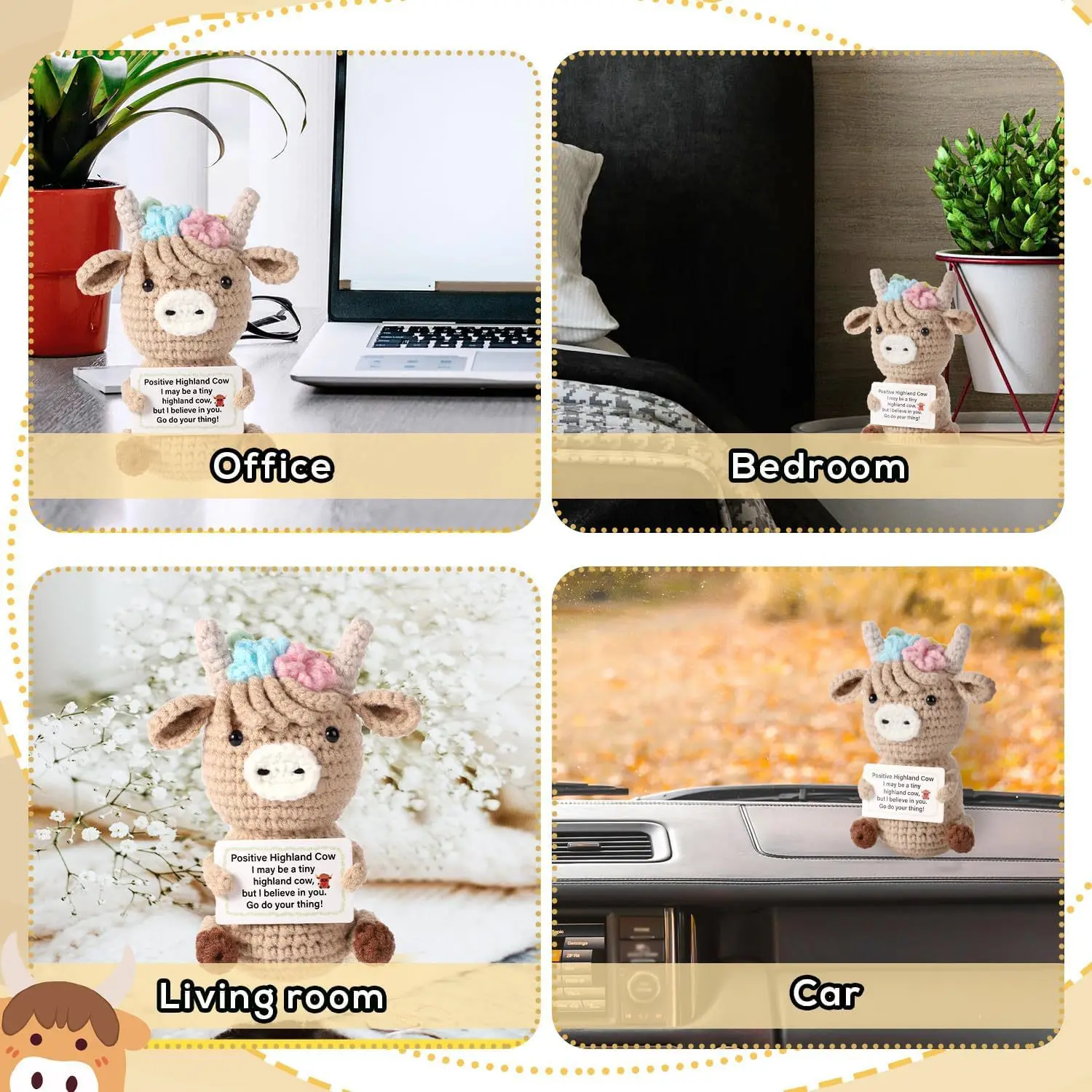 Crochet Emotional Cow Doll Dec - Home Textiles Europe ulasan dan harga