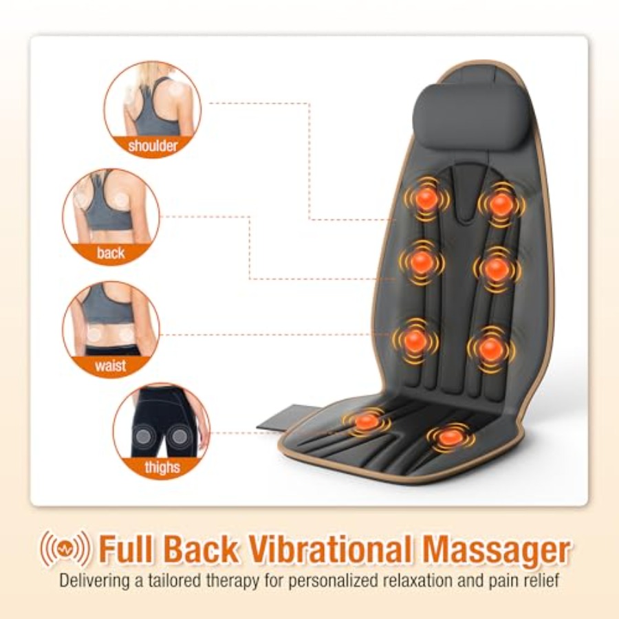 Vibration Back Massage Cushion - Heated Pad Electric ulasan dan harga