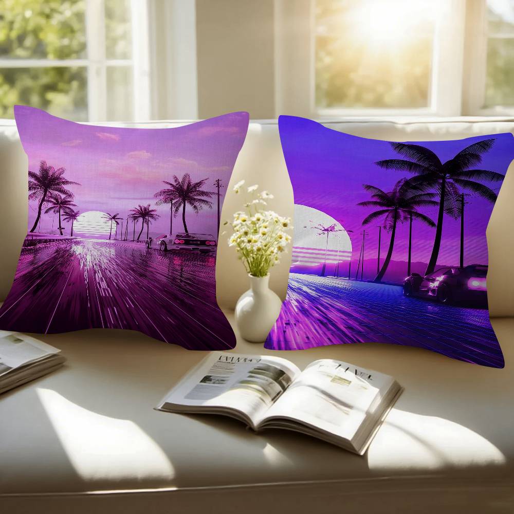 Neon Night City Landscape 80s  - Home Textiles City ulasan dan harga