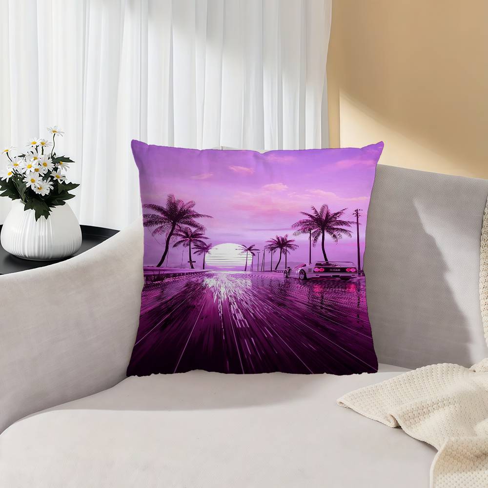 Neon Night City Landscape 80s  - Home Textiles City ulasan dan harga