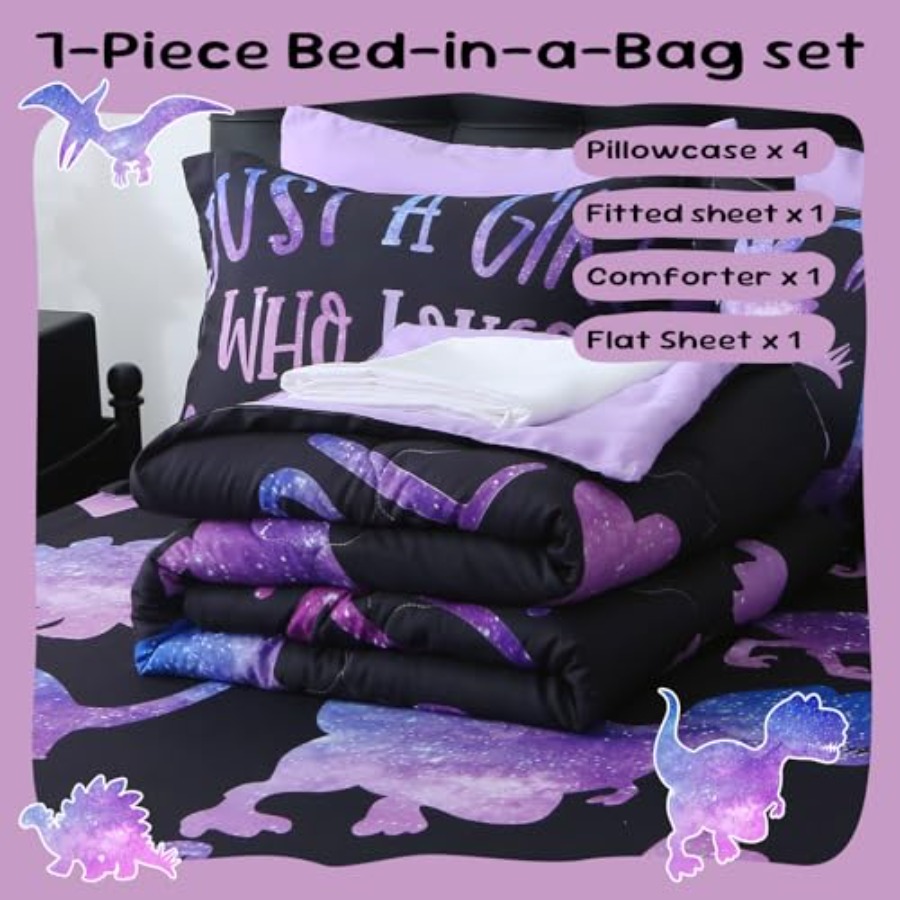 7 Pcs Girls Comforter Set Size - Bed Sheet Microfiber ulasan dan harga