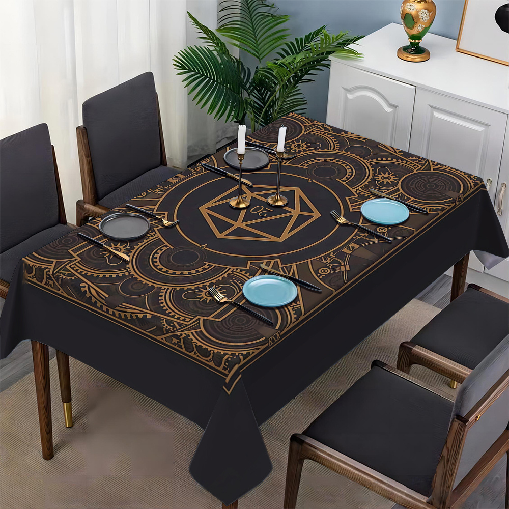 Steampunk Black Golden Gear Pa - Home Textiles & Furnishings ulasan dan harga
