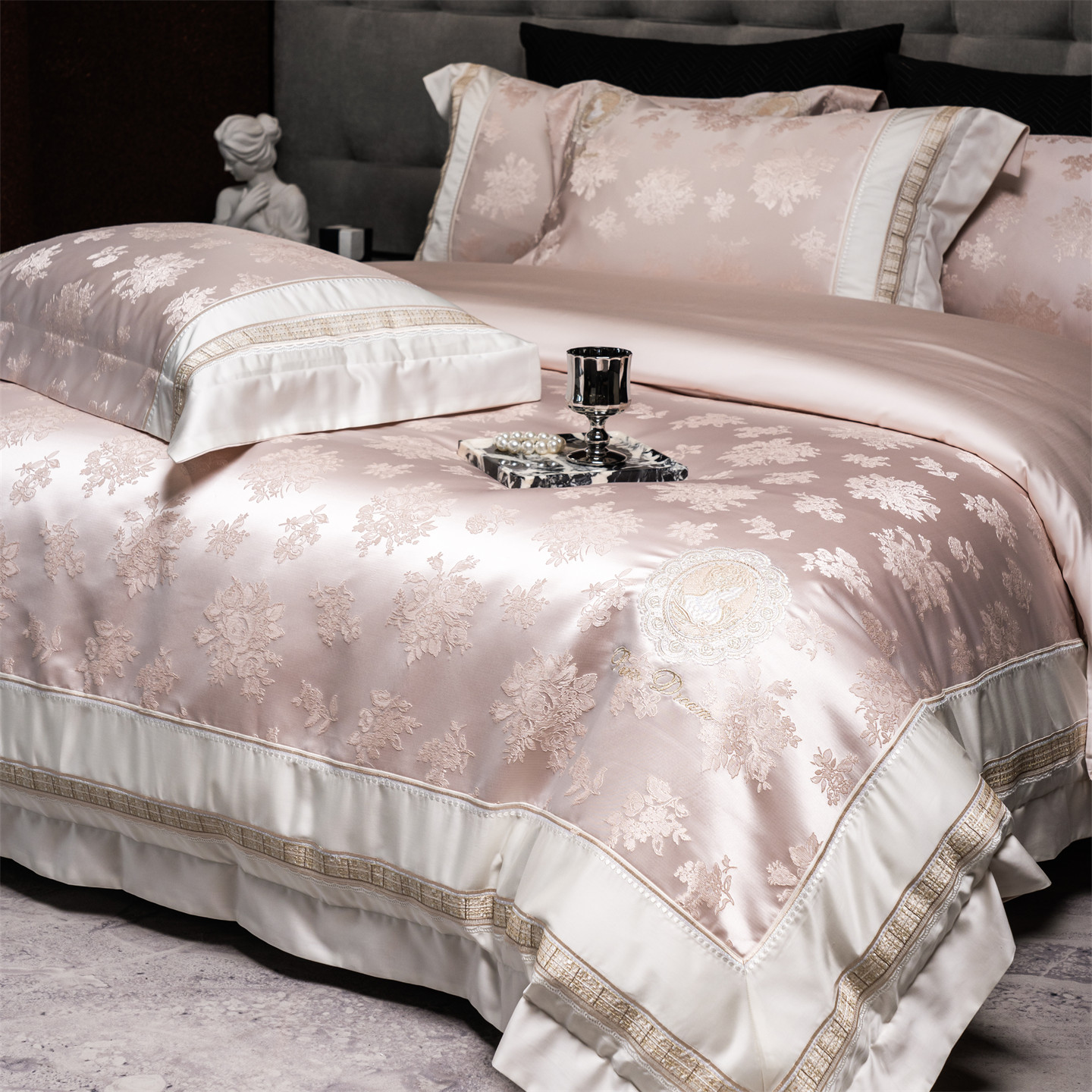 3D Flowers Relief Jacquard Egy - Luxury Home Textiles Usa ulasan dan harga