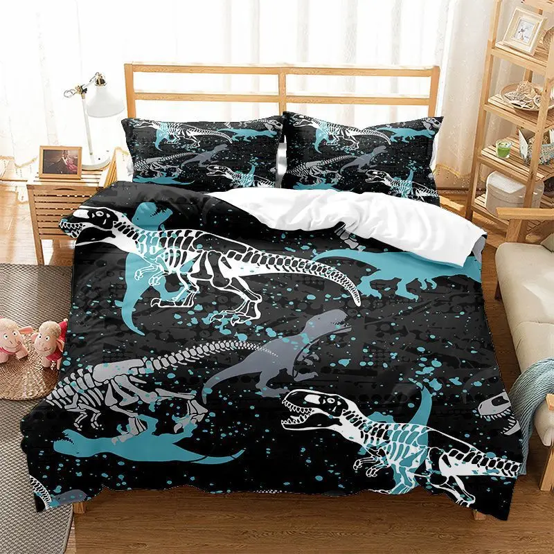 Roar Dinosaur Skeleton Bedding - Bed Sheet Microfiber ulasan dan harga