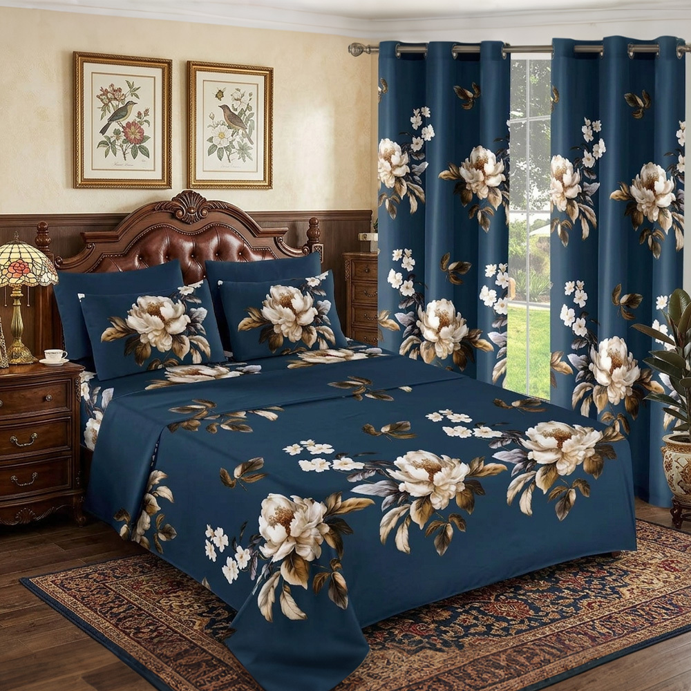 8 Pieces Floral Bed Sheet Set  - Bed Sheet Microfiber ulasan dan harga