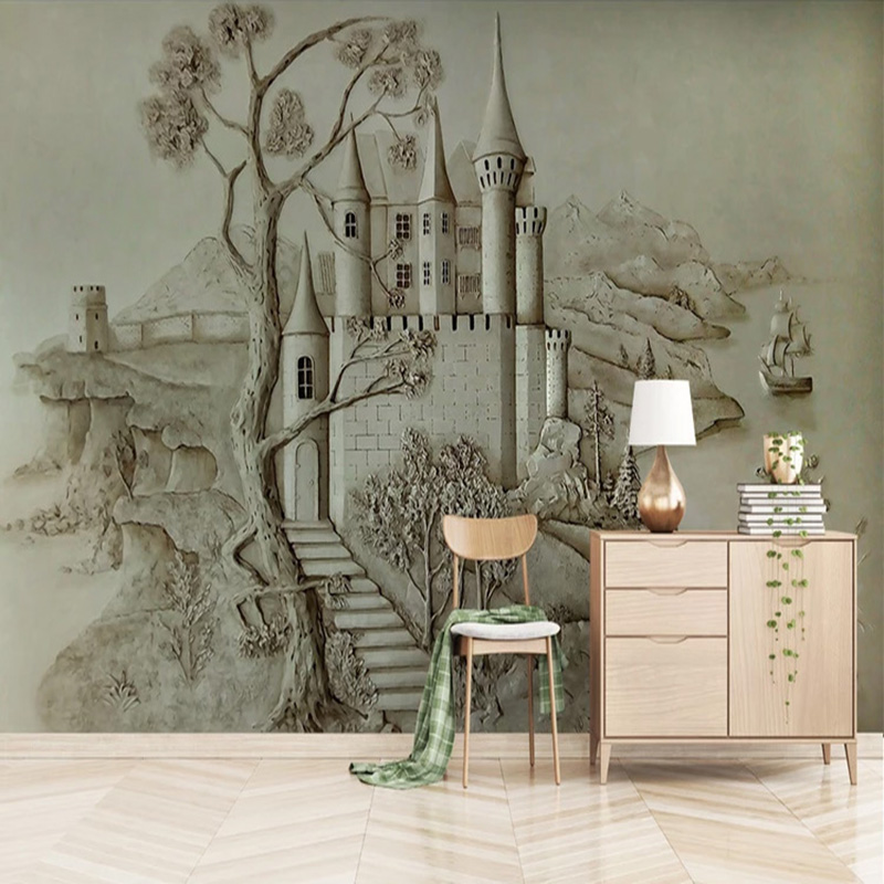 3D Architectural Wall Mural Mo - Home Textiles City ulasan dan harga