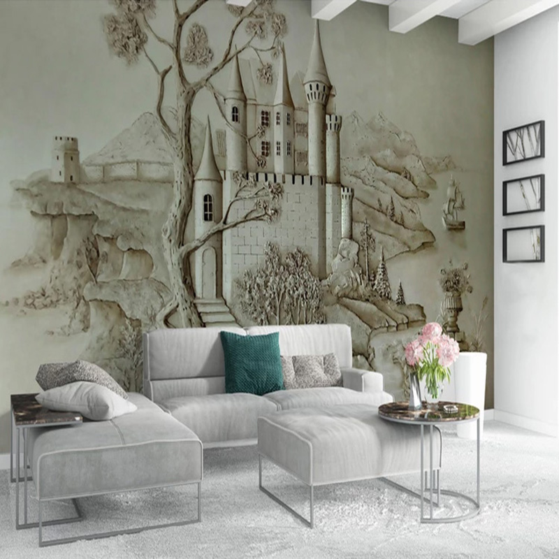 3D Architectural Wall Mural Mo - Home Textiles City ulasan dan harga