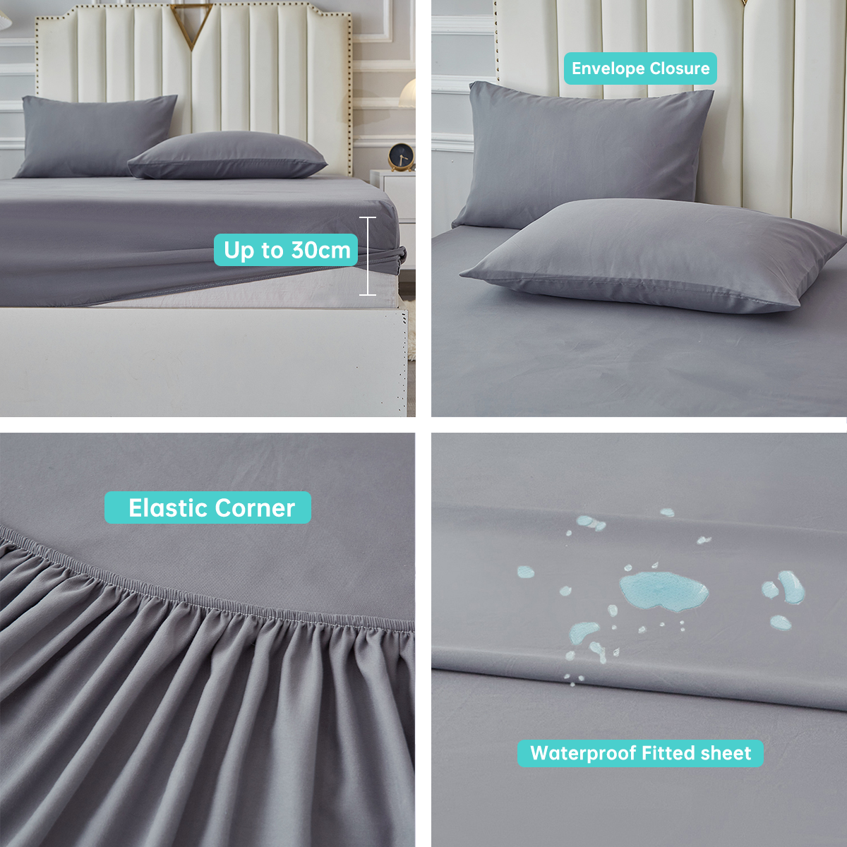 3/4pcs Solid Beding Set, Water - Bed Sheet Microfiber ulasan dan harga