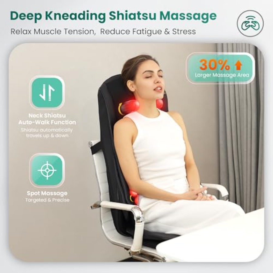 Shiatsu Neck Back Massager wit - Heated Pad Electric ulasan dan harga