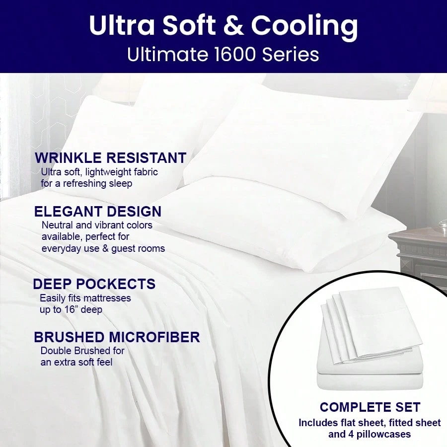 6-Piece Super Soft Deep Pocket - Bed Sheet Microfiber ulasan dan harga